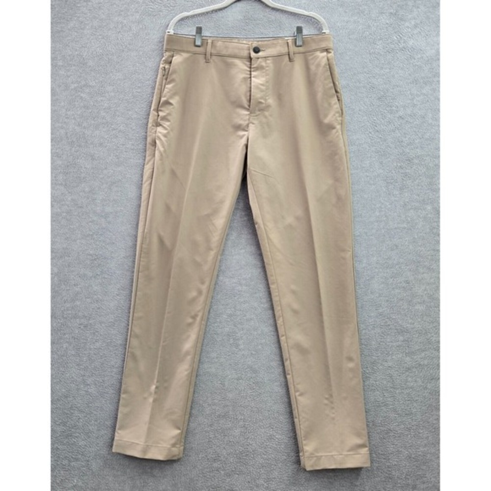 Banana Republic Men Pants 34x32 Beige Chino Pockets Mid Rise Polyester Adult